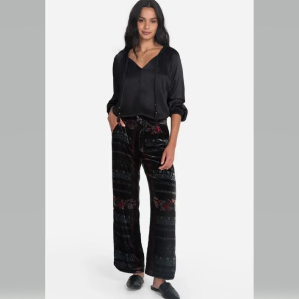 Johnny Was FEZA VELVET PANT Floral size L